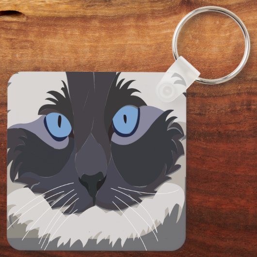 Ragdoll Cat Kitty Ragdoll Schlüsselanhänger (Rückseite)