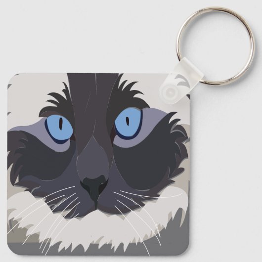 Ragdoll Cat Kitty Ragdoll Schlüsselanhänger (Rückseite)