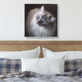 Ragdoll Cat Leinwand - Millie Blue Eyes (Insitu (Schlafzimmer))
