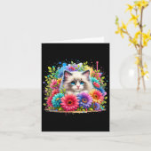 Ragdoll Cat Mama Mutter39s Tag Wasserfarbe farbig Karte (Gelbe Blume)