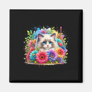 Ragdoll Cat Mama Mutter39s Tag Wasserfarbe farbig Magnet