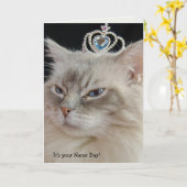 Ragdoll Cat mit Kronennamenstag Karte (Gelbe Blume)