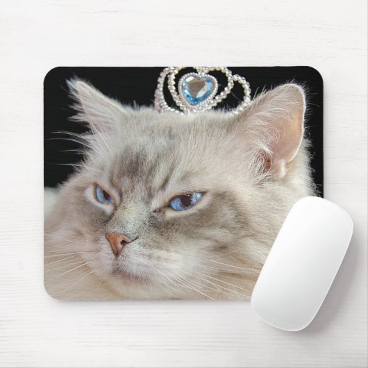 Ragdoll Cat mit Tiara Mousepad (Mit Mouse)
