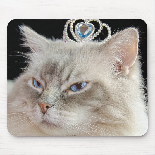 Ragdoll Cat mit Tiara Mousepad (Vorne)