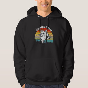 Ragdoll Cat Mon Retro Vintag Sunset 2 Hoodie