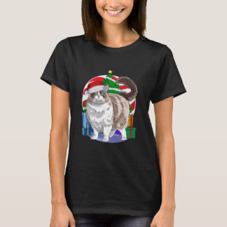 Ragdoll Cat Niedlich Santa Christmas Tree T-Shirt