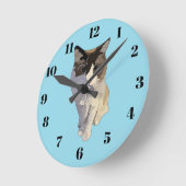 Ragdoll cat, pastel blue, stained glass runde wanduhr (Winkel)