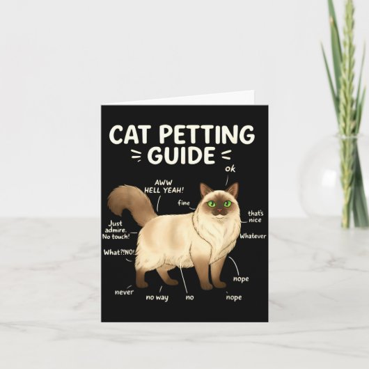 Ragdoll Cat Petting Guide Funny Cat Lover  Karte (Vorderseite)