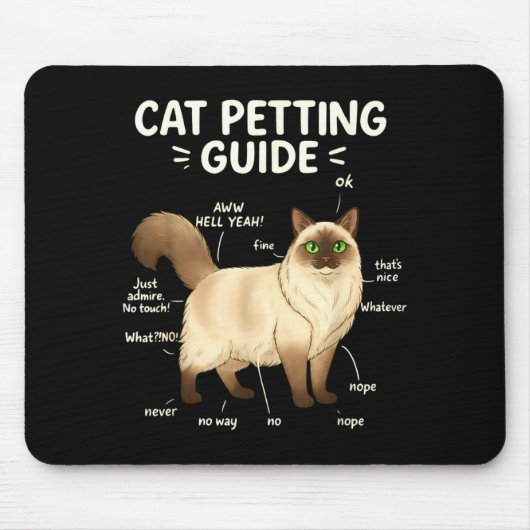 Ragdoll Cat Petting Guide Funny Cat Lover Mousepad (Vorne)