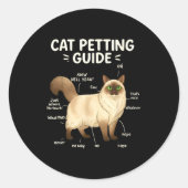 Ragdoll Cat Petting Guide Funny Cat Lover  Runder Aufkleber (Vorderseite)