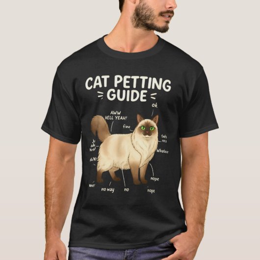 Ragdoll Cat Petting Guide Funny Cat Lover T-Shirt (Vorderseite)