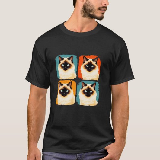 Ragdoll Cat Pop Art Funny for Cat Owners and Lover T-Shirt (Vorderseite)