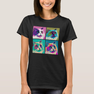 Ragdoll Cat Pop Illustration Farbige Tiermänner T-Shirt
