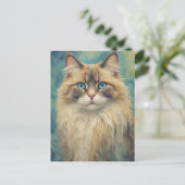 Ragdoll Cat Postcard Postkarte (Stehend Vorderseite)