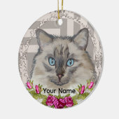Ragdoll Cat Rose Ornament (Links)