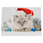 Ragdoll Cat Santa Large Geschenktasche Große Geschenktüte (Vorderseite)