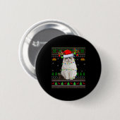 Ragdoll Cat Ugly Christmas Sweaters Holiday Santa Button (Vorne & Hinten)