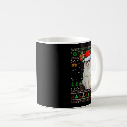 Ragdoll Cat Ugly Christmas Sweaters Holiday Santa Kaffeetasse (VorderseiteRechts)