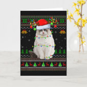 Ragdoll Cat Ugly Christmas Sweaters Holiday Santa  Karte (Gelbe Blume)