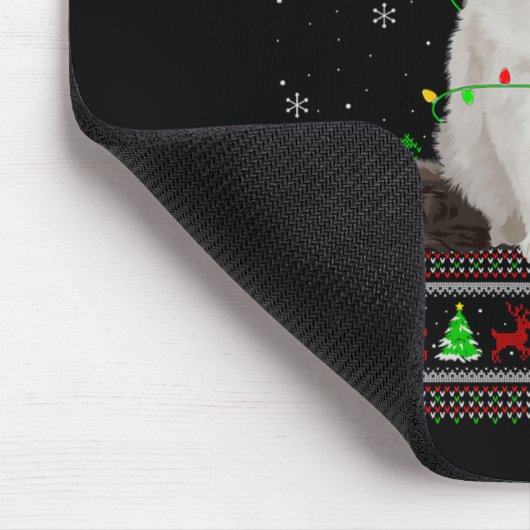 Ragdoll Cat Ugly Christmas Sweaters Holiday Santa Mousepad (Ecke)