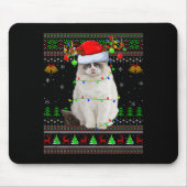 Ragdoll Cat Ugly Christmas Sweaters Holiday Santa Mousepad (Vorne)