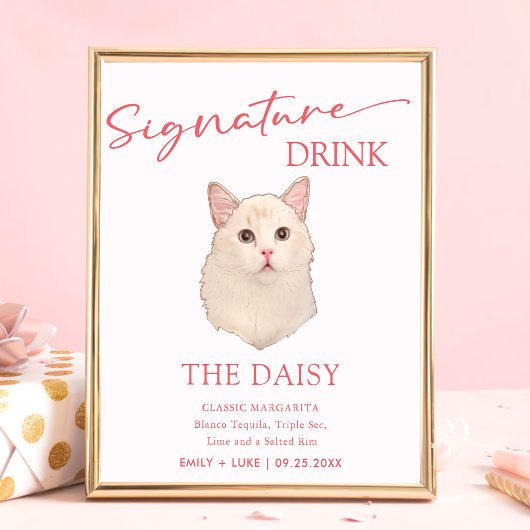 Ragdoll Cat Wedding Signature Drink Sign Poster