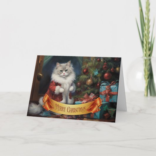 Ragdoll Cat Weihnachtsgrüßkarte Dankeskarte (Vorderseite)
