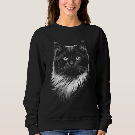 Ragdoll Cat Women's Black Sweatshirt (Vorderseite)