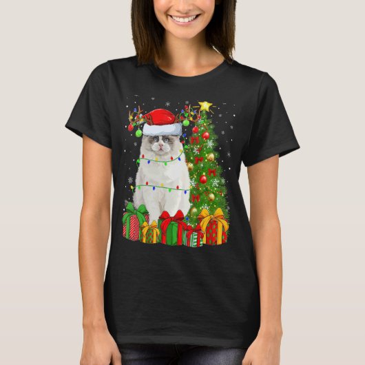 Ragdoll Cat   Xmas Holiday Santa Ragdoll Christmas T-Shirt (Vorderseite)