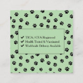 Ragdoll Cattery Customizable Cat Breeder  Quadratische Visitenkarte (Rückseite)