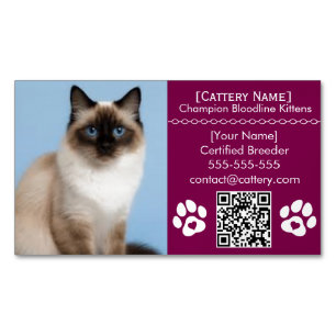 Ragdoll-Cattery Maßgeschneiderter Katzen-Züchter-M Magnetische Visitenkarte