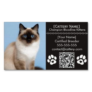 Ragdoll-Cattery Maßgeschneiderter Katzenzüchter-Ma Magnetische Visitenkarte