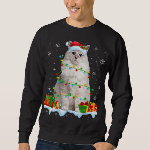 Ragdoll Chat Christmas Lights Funny Cat Lover Xmas Sweatshirt