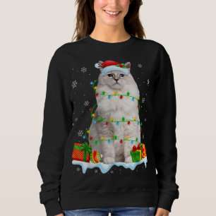 Ragdoll Chat Christmas Lights Funny Cat Lover Xmas Sweatshirt
