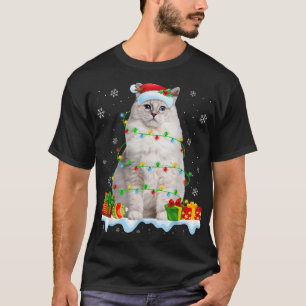 Ragdoll Chat Christmas Lights Funny Cat Lover Xmas T-Shirt