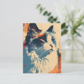 Ragdoll Chat Vintag Art Postkarte (Stehend Vorderseite)