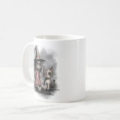 Ragdoll-Hexe und Katze Kaffeetasse (Vorderseite Links)