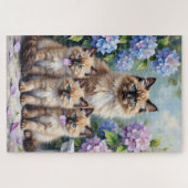 Ragdoll Hortensien Gartenkunst Puzzle (Horizontal)