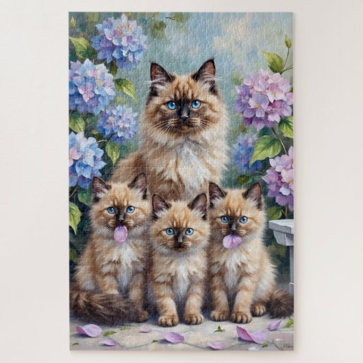 Ragdoll Hortensien Gartenkunst Puzzle (Vertikal)