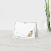 Ragdoll Kat Gray Border Monogram Name geklappt Dankeskarte (Vorderseite)
