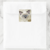Ragdoll-Kätzchen Quadratischer Aufkleber (Tasche)