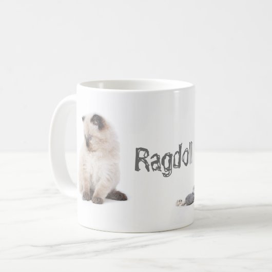 Ragdoll Kätzchen-Skizze-Tasse Kaffeetasse (Vorderseite Links)
