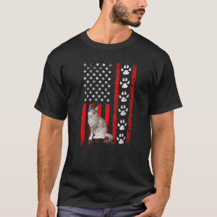 Ragdoll Katze 4. Juli Patriotische Amerikanische F T-Shirt