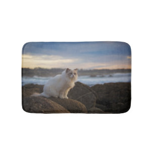Ragdoll Katze am Strand Badematte