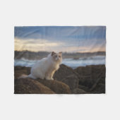 Ragdoll Katze am Strand Fleecedecke (Vorderseite (Horizontal))