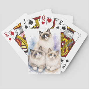Ragdoll-Katze-Aquarell-Spielkarten Spielkarten