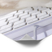 Ragdoll-Katze auf Computertastatur Poster (Ecke)