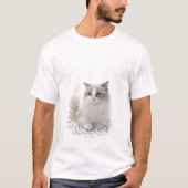 Ragdoll Katze auf Computertastatur T-Shirt (Vorderseite)