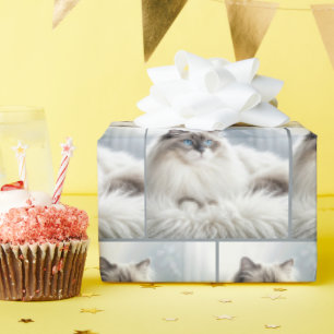 Ragdoll-Katze auf einem Fellteppich Geschenkpapier