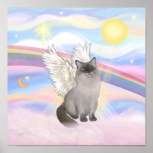Ragdoll-Katze (Blauer Punkt) Engel - Wolken Poster